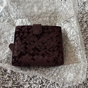 Chic Dark Brown Woven Women's Wallet
